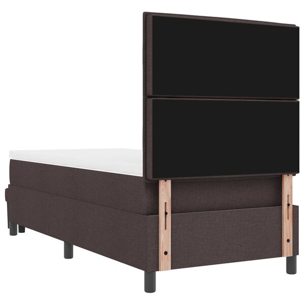 vidaXL Lit &agrave; ressorts avec matelas Marron fonc&eacute; 90 x 190 cm tissu