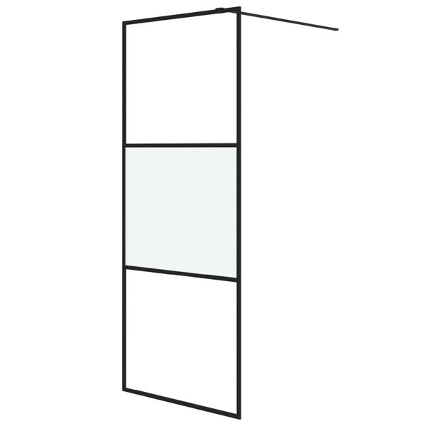 vidaXL Paroi de douche Noir 80x195 cm Verre ESG demi-d&eacute;poli