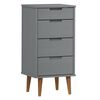 vidaXL Commode MOLDE Gris 40x35x82 cm Bois de pin massif