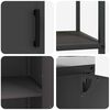 vidaXL Ensemble de rangement cuisine avec &eacute;tag&egrave;re 3 pcs Noir Acier