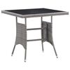 vidaXL Table de jardin gris 80x80x74 cm r&eacute;sine tress&eacute;e