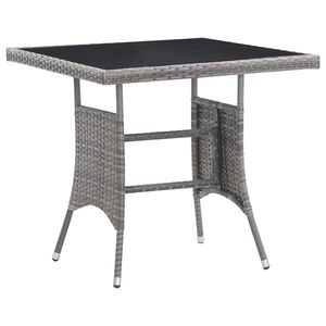 vidaXL Table de jardin gris 80x80x74 cm r&eacute;sine tress&eacute;e