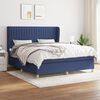 vidaXL Sommier &agrave; lattes de lit avec matelas Bleu 160x200 cm Tissu