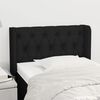 vidaXL T&ecirc;te de lit avec oreilles Noir 83x16x78/88 cm Tissu
