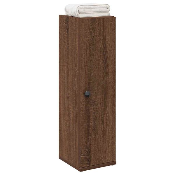 vidaXL Meuble de salle de bain avec porte-rouleau ch&ecirc;ne marron