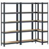vidaXL &Eacute;tag&egrave;res de rangement 5 niveaux 3 pcs acier bois d'ing&eacute;nierie