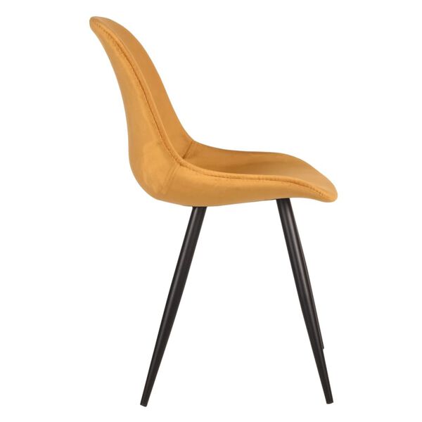 LABEL51 Chaises &agrave; manger lot de 2 Capri 46x56x88 cm ocre