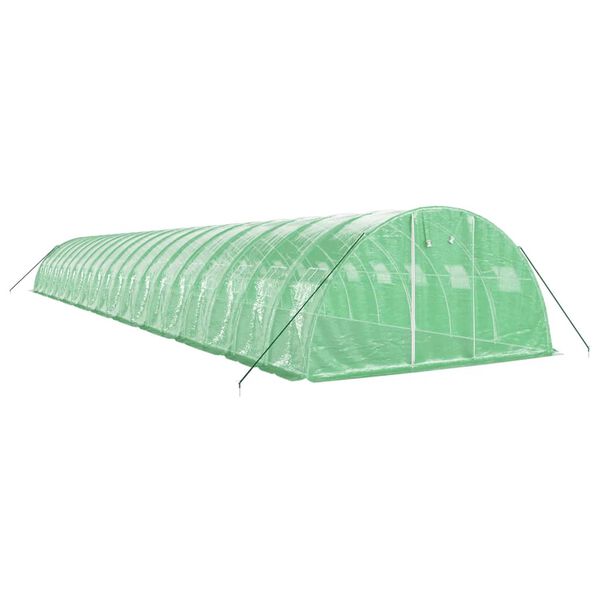 vidaXL Serre avec cadre en acier vert 80 m&sup2; 20x4x2 m