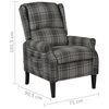 vidaXL Fauteuil inclinable Gris Tissu