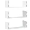 vidaXL &Eacute;tag&egrave;res murales 3 pcs blanc 58x18x18 cm bois d'ing&eacute;nierie