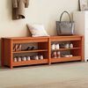 vidaXL Banc &agrave; chaussures avec &eacute;tag&egrave;re Cire marron 160 x 36,5 x 50 cm