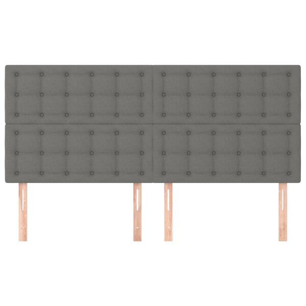 vidaXL T&ecirc;te de lit Gris fonc&eacute; 160x5x118/128 cm Tissu