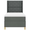 vidaXL Lit &agrave; ressorts avec matelas Gris fonc&eacute; 100 x 200 cm tissu