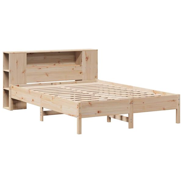 vidaXL Lit biblioth&egrave;que sans matelas 135x190 cm bois de pin massif