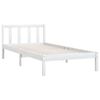 vidaXL Cadre de lit sans matelas blanc bois massif