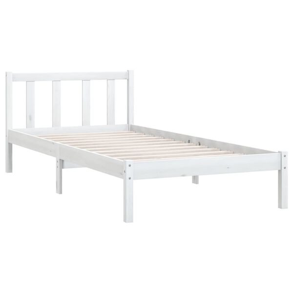 vidaXL Cadre de lit sans matelas blanc bois massif