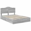 vidaXL Lit de Rangement Gris Sonoma 150 x 200 cm Bois d'ing&eacute;nierie
