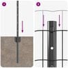 vidaXL Cl&ocirc;ture avec poteau Gris 0,4 x 10 m Acier et PVC