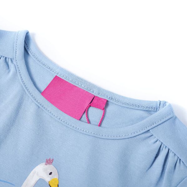 T-shirt enfants &agrave; manches longues bleu clair 128