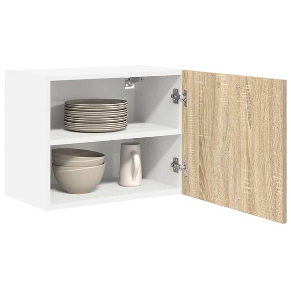 vidaXL Armoire suspendue Ch&ecirc;ne Sonoma et Blanc 50 x 31 x 40 cm