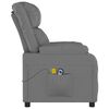 vidaXL Fauteuil de massage Gris Similicuir