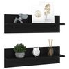 vidaXL &Eacute;tag&egrave;res murales 2 pcs Noir 60x11,5x18 cm bois d'ing&eacute;nierie
