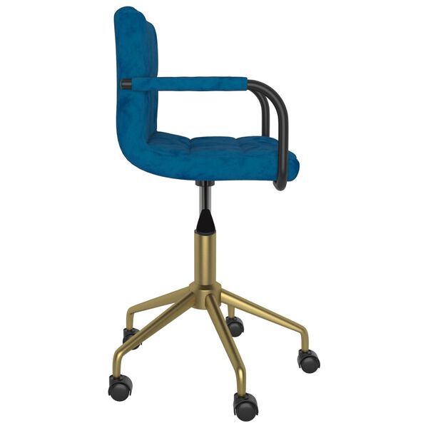 vidaXL Chaises pivotantes &agrave; manger lot de 2 bleu velours