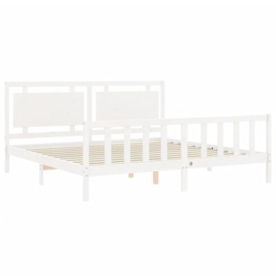 vidaXL Cadre de lit sans matelas blanc bois de pin massif