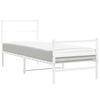 vidaXL Cadre de lit m&eacute;tal sans matelas avec pied de lit blanc 75x190cm