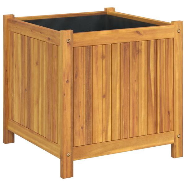vidaXL Jardini&egrave;re avec doublure 50x50x50 cm bois massif d'acacia