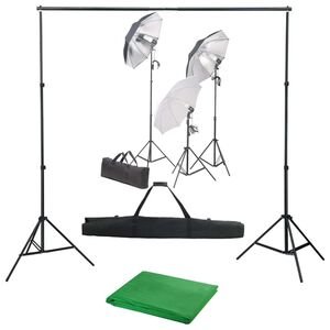 vidaXL Kit de studio photo avec ensemble d'&eacute;clairage et toile de fond