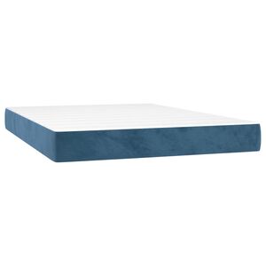 vidaXL Matelas de lit &agrave; ressorts ensach&eacute;s fermet&eacute; moyenne Bleu fonc&eacute; 140x200x20 cm
