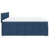 vidaXL Sommier &agrave; lattes de lit avec matelas Bleu 200x200 cm Tissu