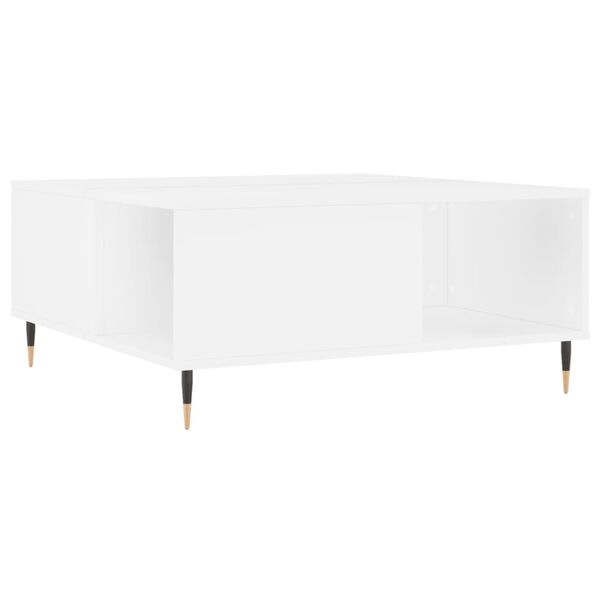 vidaXL Table basse blanc 80x80x36,5 cm bois d'ingénierie