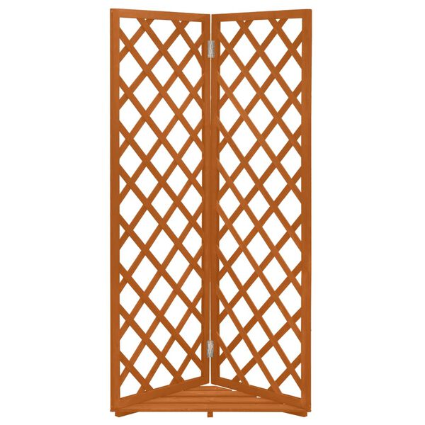 vidaXL Treillis d'angle Orange 50x50x145 cm Bois de sapin massif