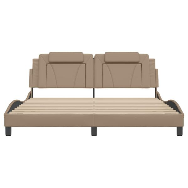 vidaXL Cadre de lit Viana sans matelas cappuccino 180x200 cm similicuir