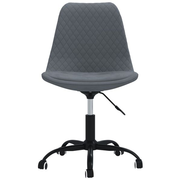 vidaXL Chaise pivotante de salle &agrave; manger Gris fonc&eacute; Tissu