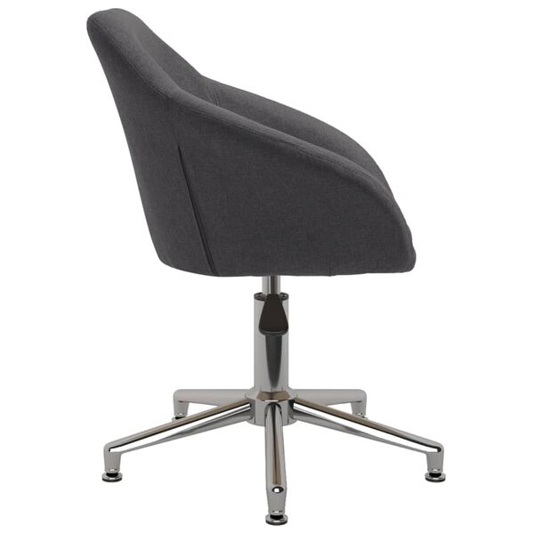 vidaXL Chaise pivotante &agrave; manger Gris fonc&eacute; Tissu