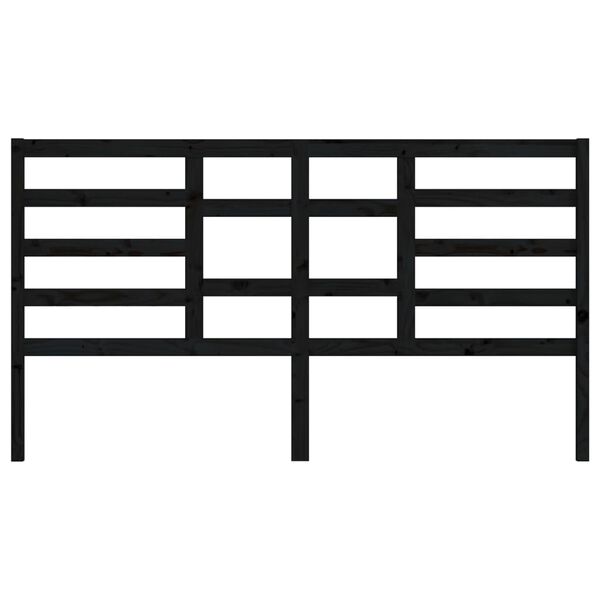 vidaXL T&ecirc;te de lit Noir 186x4x104 cm Bois massif de pin