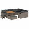 vidaXL Ensemble de canap&eacute; de jardin 12 pc Gris polyrotin