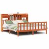 vidaXL Lit biblioth&egrave;que sans matelas cire marron 200x200 cm pin massif