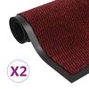 vidaXL Paillassons rectangulaires 2 pcs 120 x 180 cm Rouge