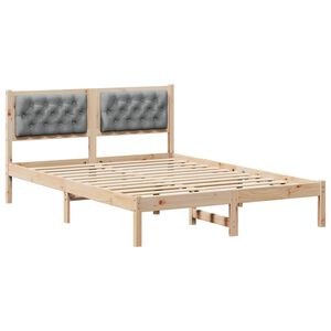vidaXL Cadre de lit Gris clair 140 x 190 cm Pin massif