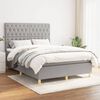 vidaXL Sommier &agrave; lattes de lit avec matelas Gris clair 140x190cm Tissu