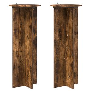 vidaXL Support de Plante 2 pcs Ch&ecirc;ne fum&eacute; &Oslash;40 x 100 cm