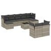 vidaXL Salon de jardin avec coussins 10 pcs gris clair r&eacute;sine tress&eacute;e