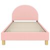 vidaXL Cadre de lit pour enfants avec t&ecirc;te de lit Rose 90 x 190 cm