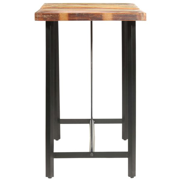 vidaXL Ensemble de bar 9 pcs Bois de récupération et cuir véritable