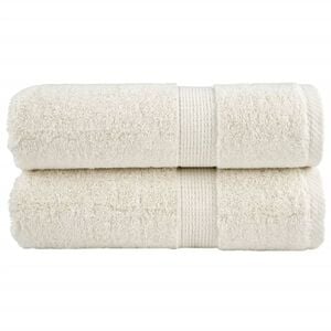 vidaXL Serviettes de toilette premium SOLUND 2 pi&egrave;ces Cr&egrave;me 30 x 30 cm 600 g/m&sup2;