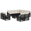 vidaXL Ensemble de canap&eacute; de jardin 12 pc Noir et blanc cr&egrave;me